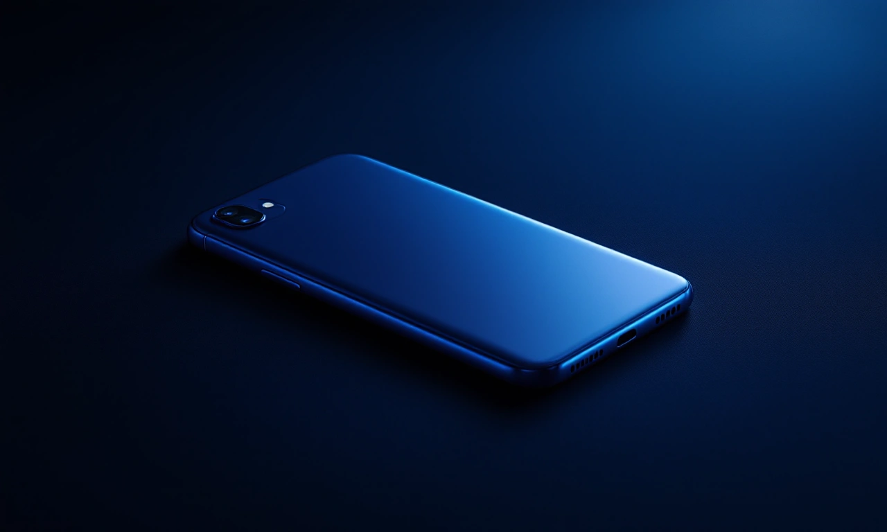 iPhone 15 azul exibindo a Dynamic Island na tela