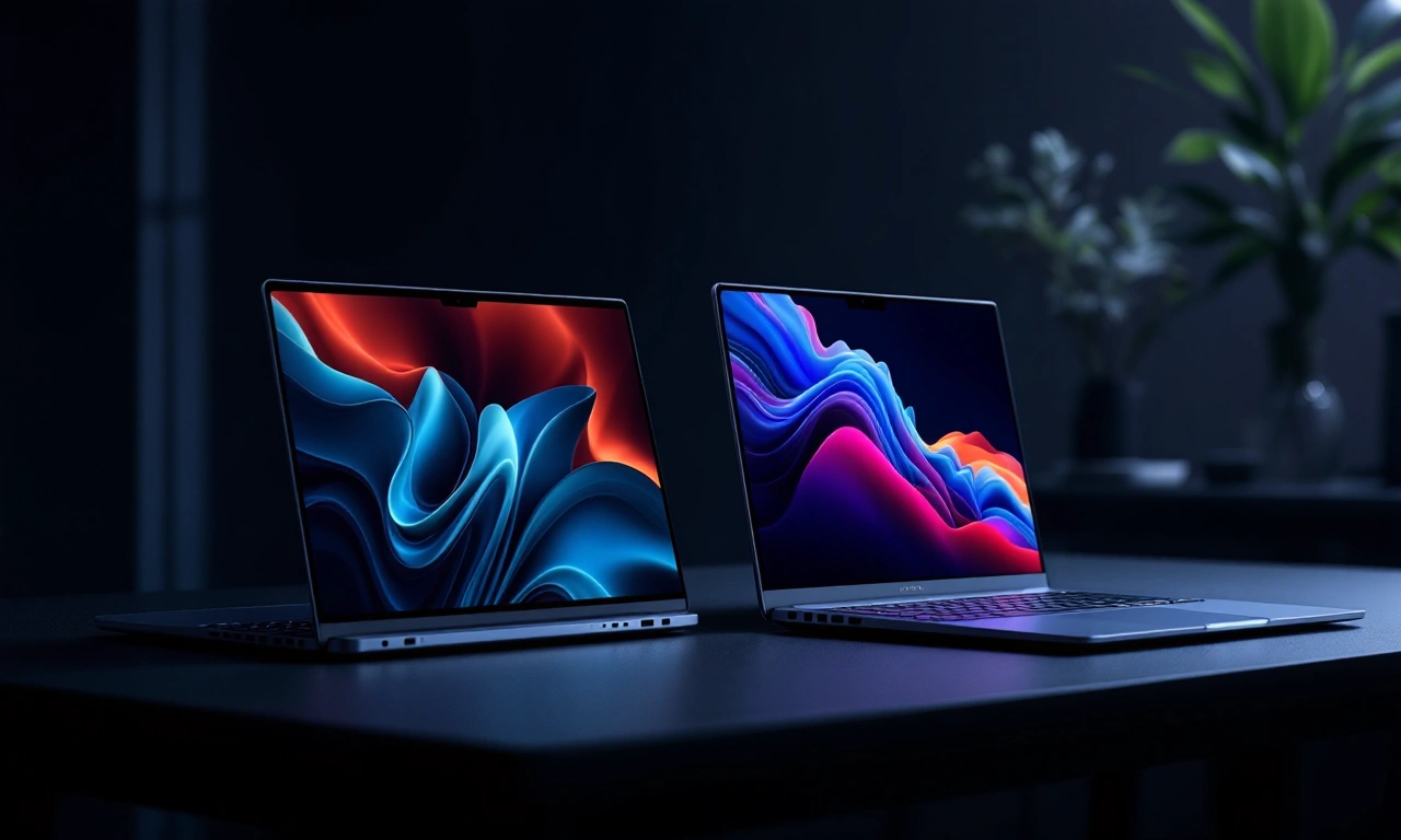 Comparativo visual entre os modelos MacBook Air M5 e MacBook Pro M5.