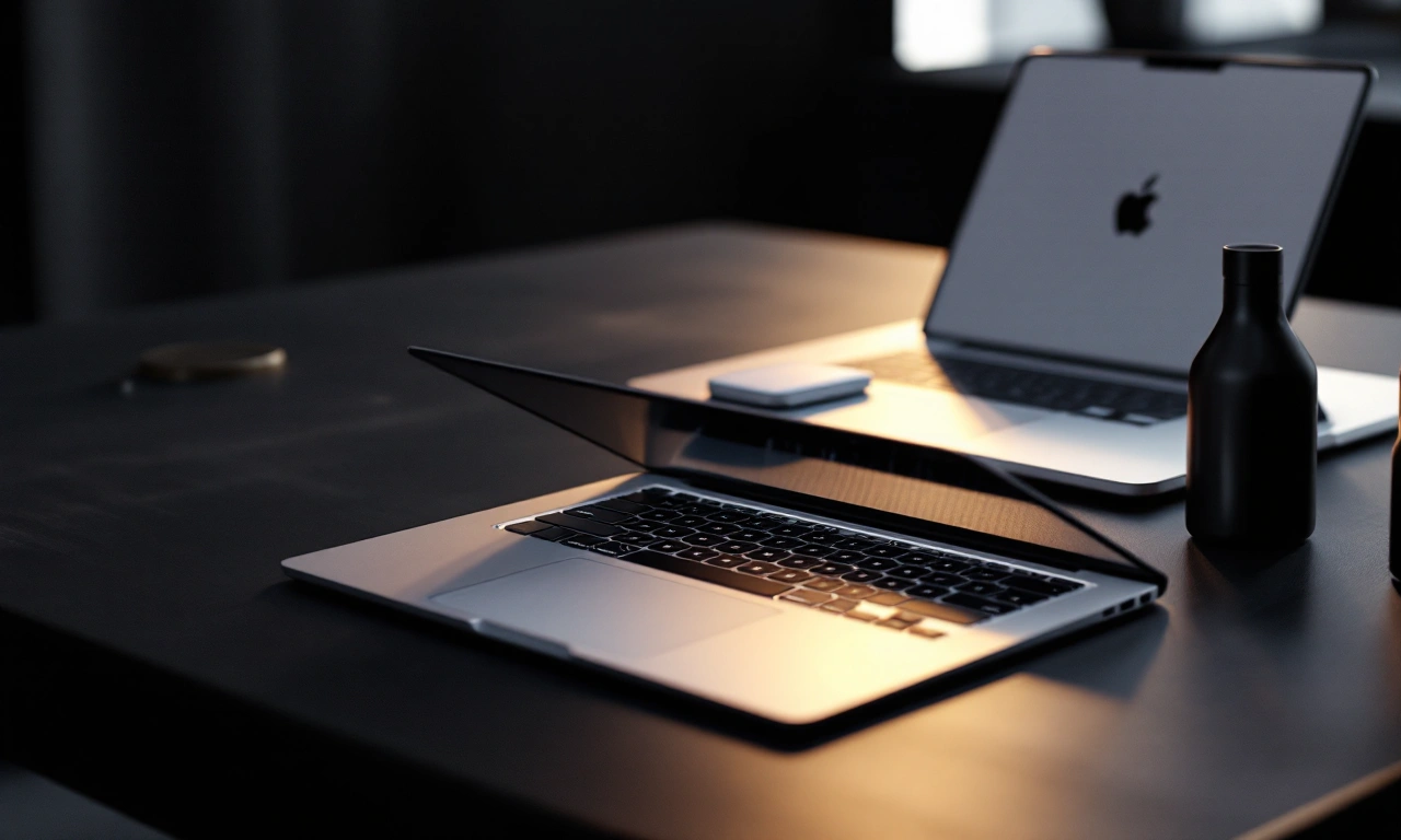 Comparativo visual entre o MacBook Neo e o MacBook Air M5 em um ambiente de trabalho moderno.