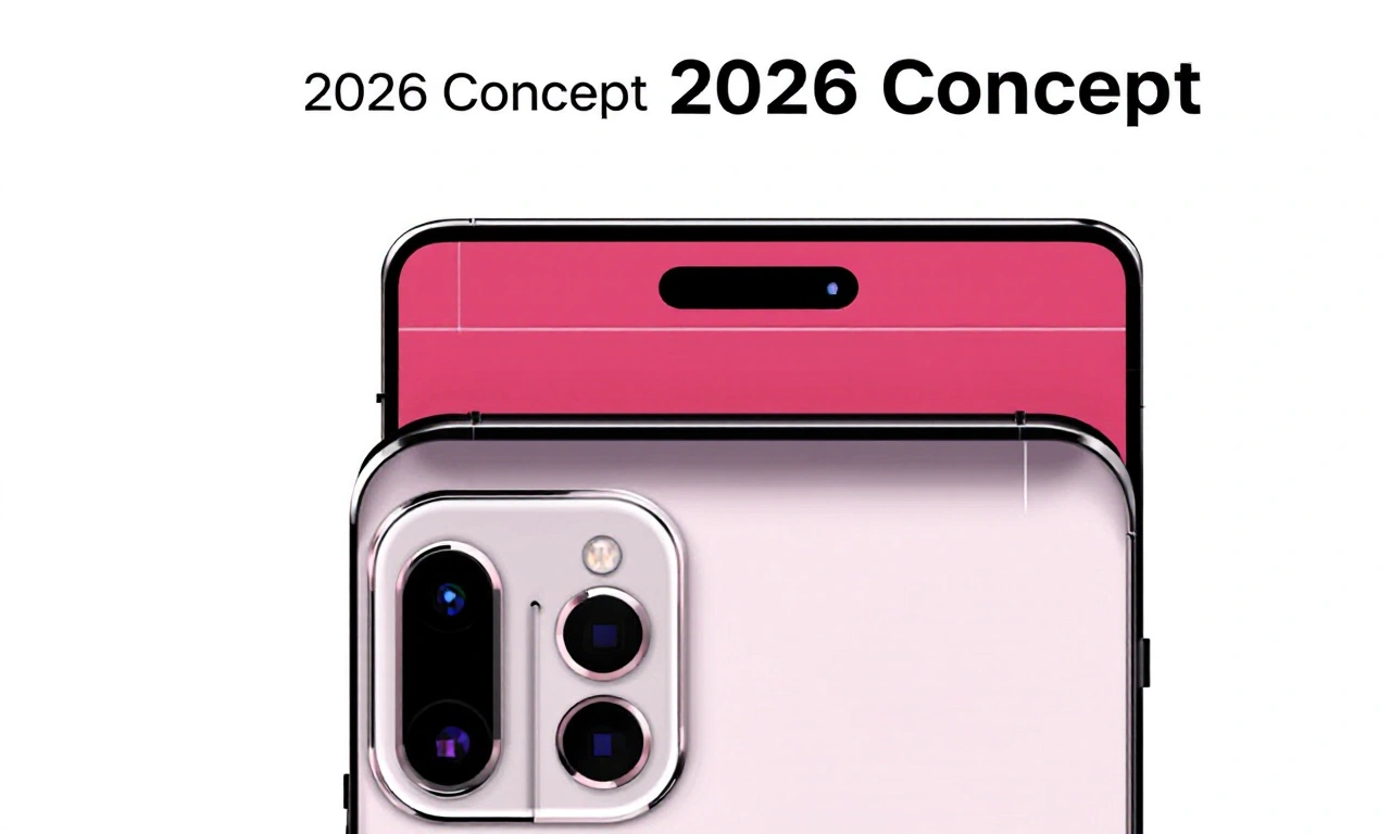 Render conceitual do iPhone 18 mostrando um design moderno e um conjunto de câmeras avançado.
