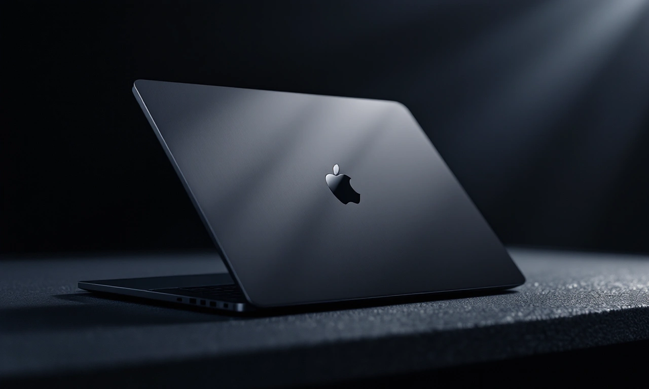 Um MacBook com o chip M4 em um ambiente de escritório moderno.
