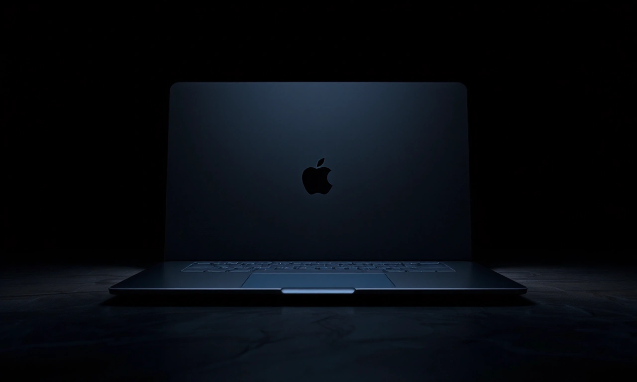 Renderização conceitual de um MacBook Neo com design moderno.
