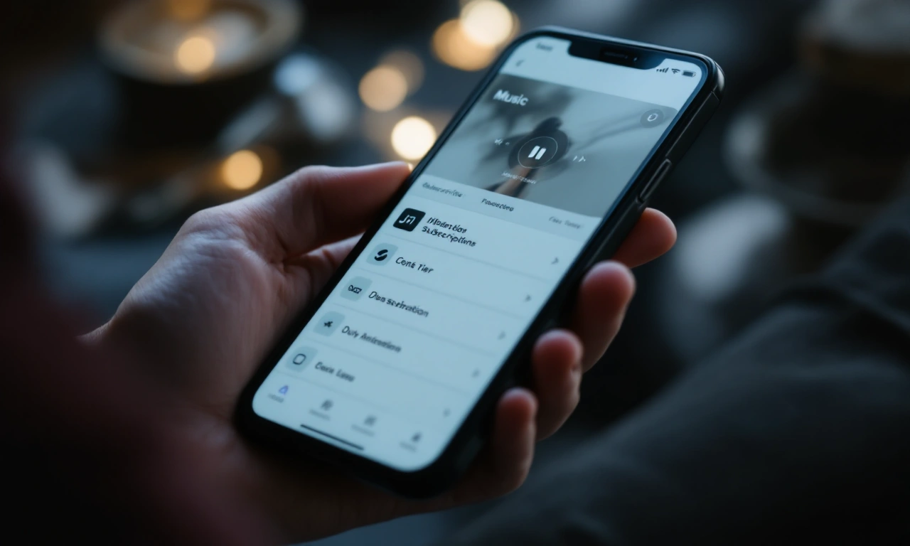 Interface do Apple Music mostrando opções de planos de assinatura.