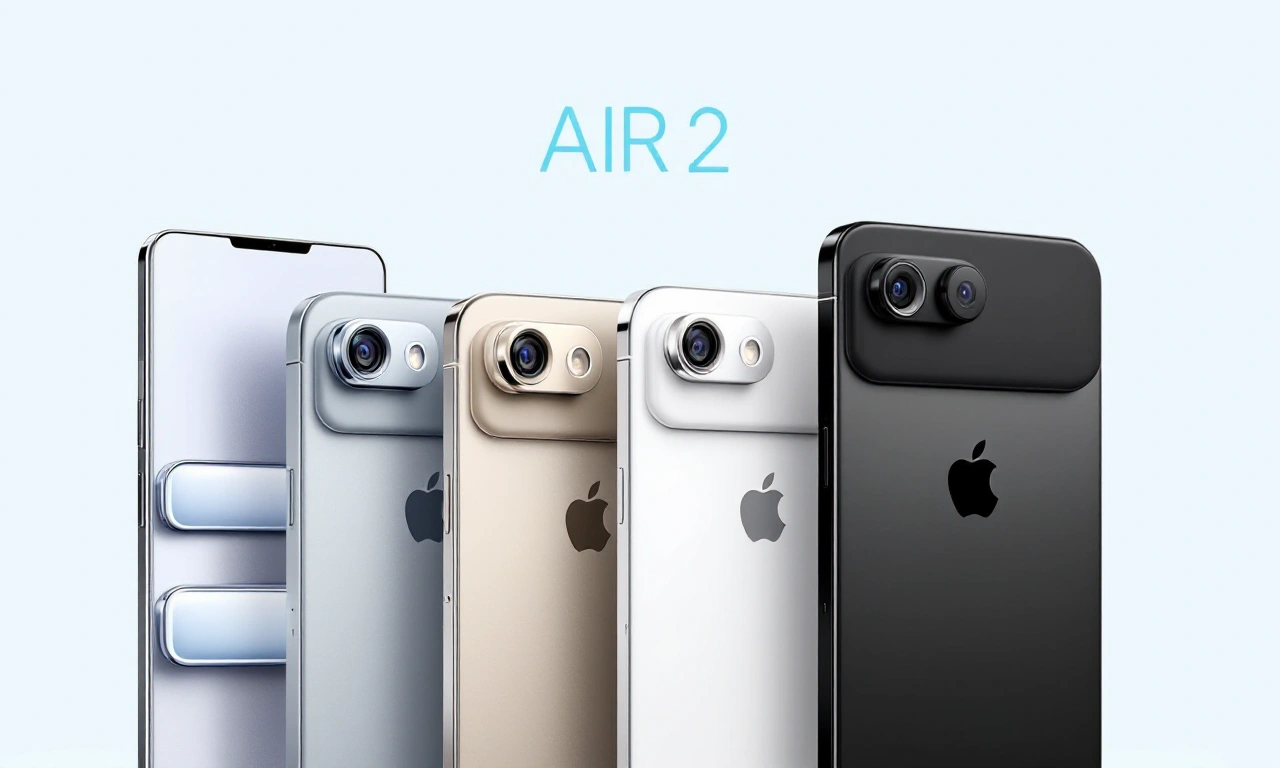 Renderização conceitual de um iPhone Air 2 com um módulo de câmera dupla na traseira.