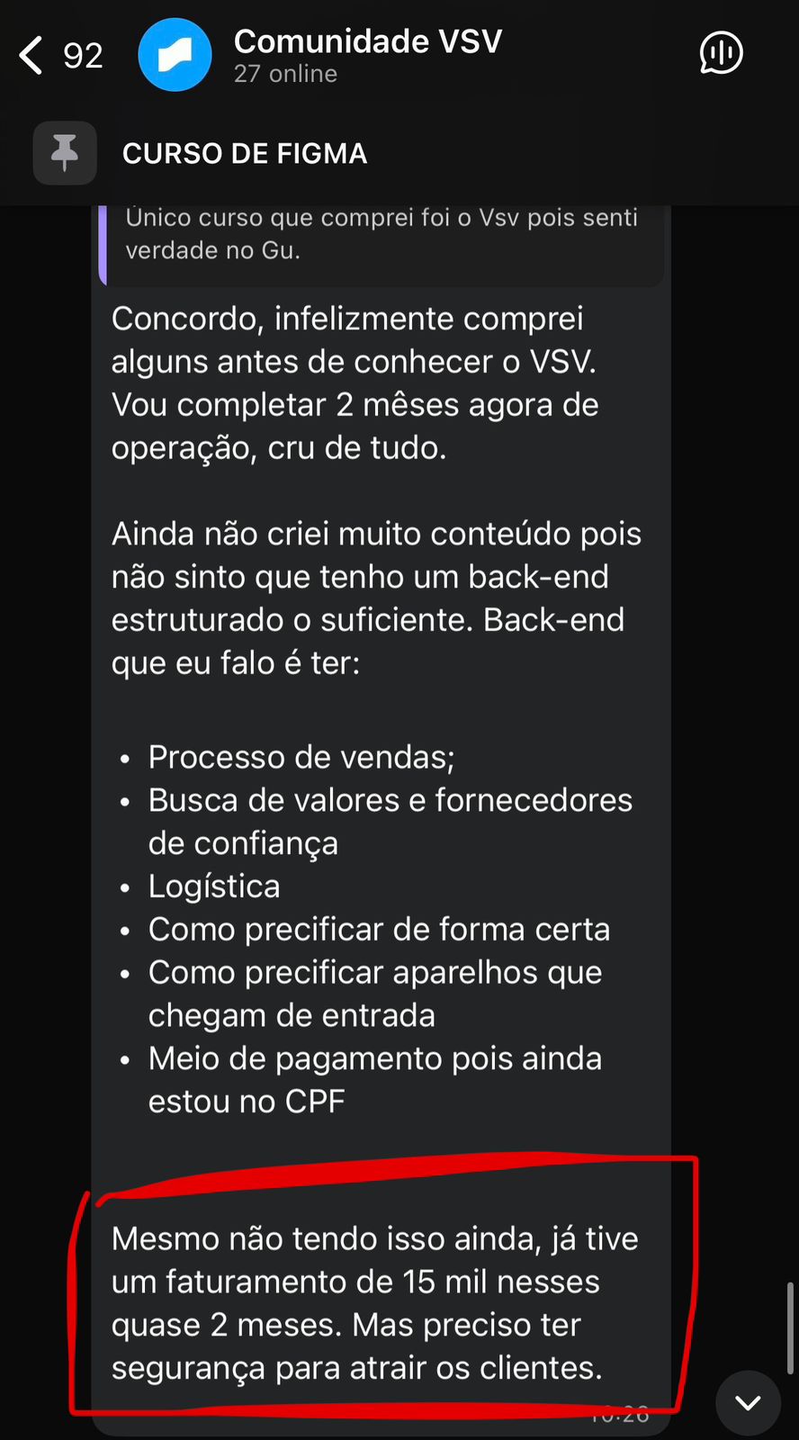 Depoimento - Faturamento de R$15 mil em 2 meses